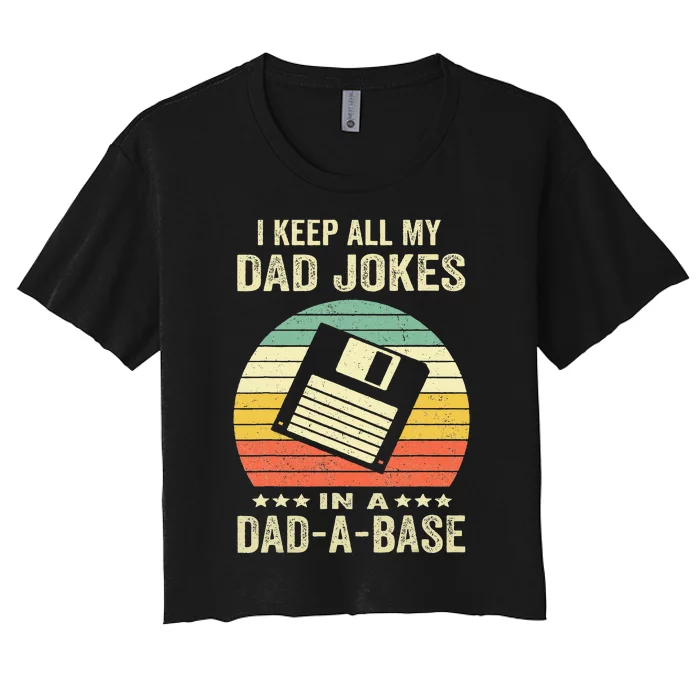 Dad Jokes In Dadabase Women's Crop Top Tee