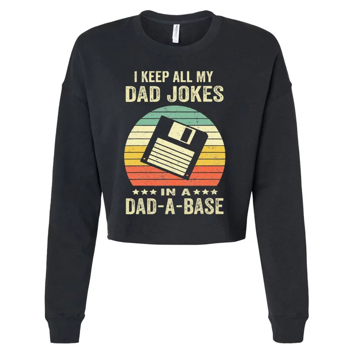 Dad Jokes In Dadabase Cropped Pullover Crew