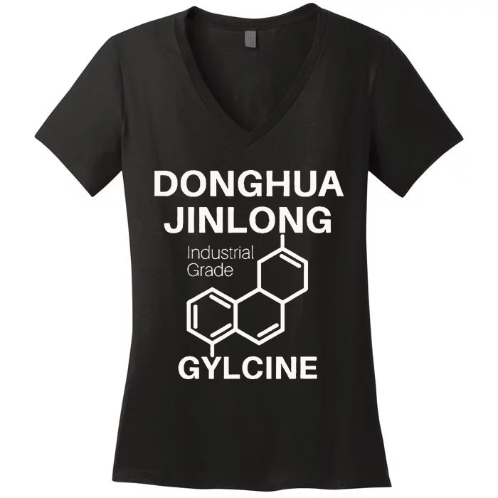 Donghua Jinlong Industrial Grade Glycine Women's V-Neck T-Shirt