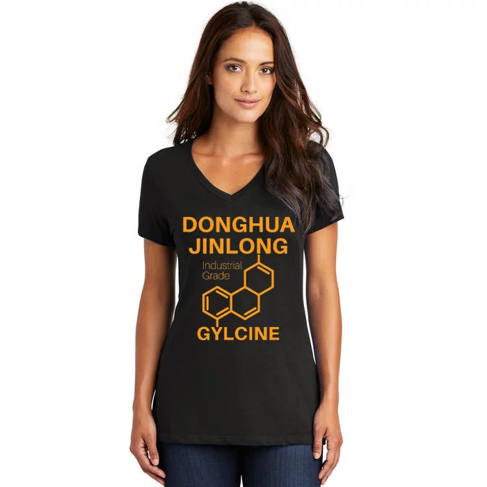 Donghua Jinlong Industrial Grade Glycine Women's V-Neck T-Shirt