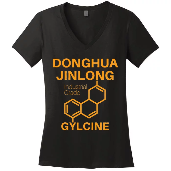 Donghua Jinlong Industrial Grade Glycine Women's V-Neck T-Shirt