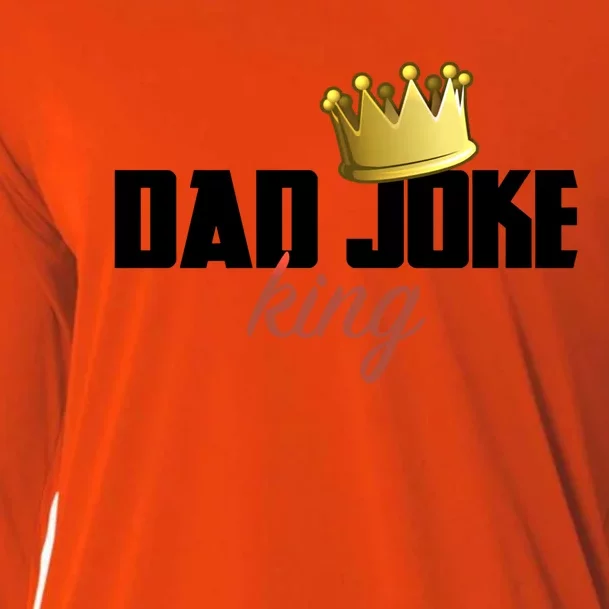 Dad Joke King Embarrassing Dads Funny Royal Fathers Day Gift Cooling Performance Long Sleeve Crew