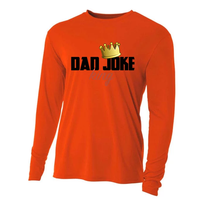 Dad Joke King Embarrassing Dads Funny Royal Fathers Day Gift Cooling Performance Long Sleeve Crew