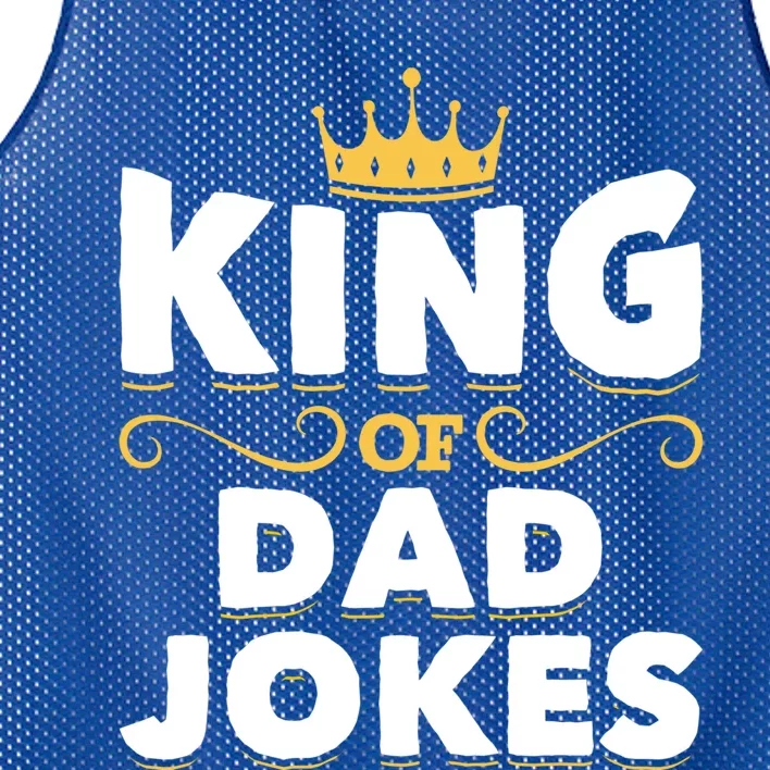 Dad Jokes King Fathers Day Rad Jokes Crown Funny Dad Jokes Gift Mesh Reversible Basketball Jersey Tank