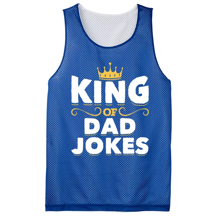 Dad Jokes King Fathers Day Rad Jokes Crown Funny Dad Jokes Gift Mesh Reversible Basketball Jersey Tank