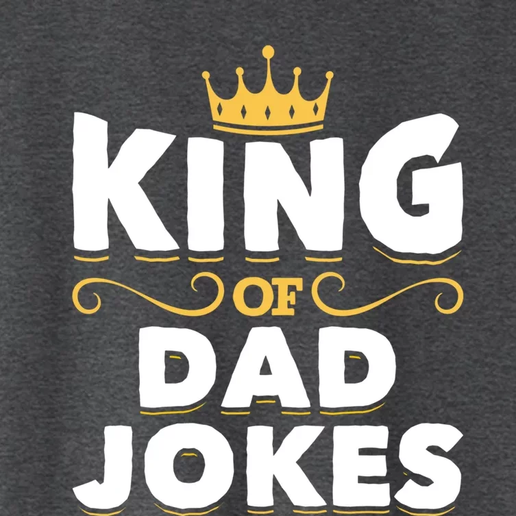 Dad Jokes King Fathers Day Rad Jokes Crown Funny Dad Jokes Gift Women's Crop Top Tee