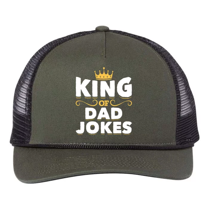 Dad Jokes King Fathers Day Rad Jokes Crown Funny Dad Jokes Gift Retro Rope Trucker Hat Cap