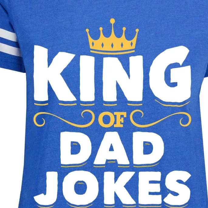 Dad Jokes King Fathers Day Rad Jokes Crown Funny Dad Jokes Gift Enza Ladies Jersey Football T-Shirt