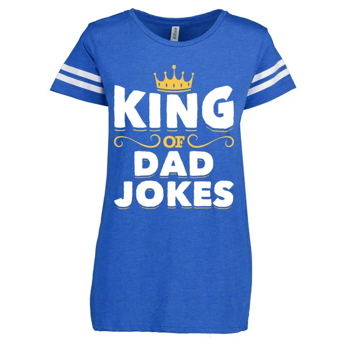 Dad Jokes King Fathers Day Rad Jokes Crown Funny Dad Jokes Gift Enza Ladies Jersey Football T-Shirt