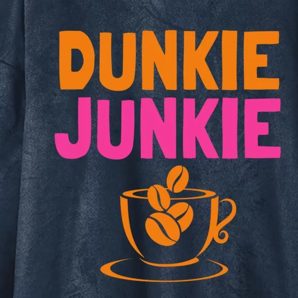 Dunkie Junkie love Funny Coffee Sayings caffeine addicted Hooded Wearable Blanket