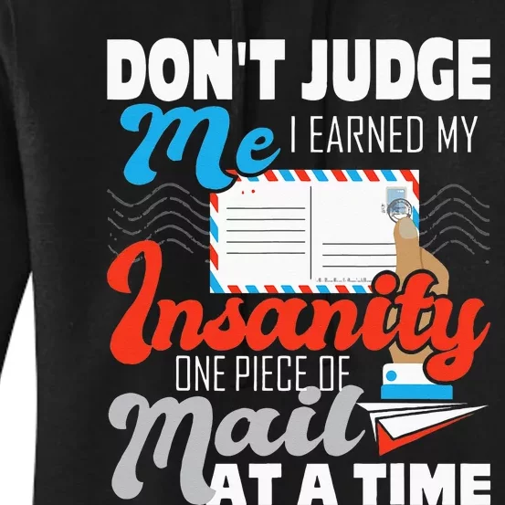 Dont Judge Me Postal Worker Mailman Postman Mail Carrier Women's Pullover Hoodie