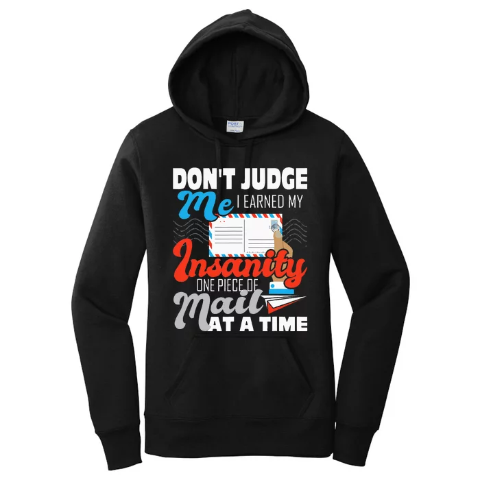 Dont Judge Me Postal Worker Mailman Postman Mail Carrier Women's Pullover Hoodie