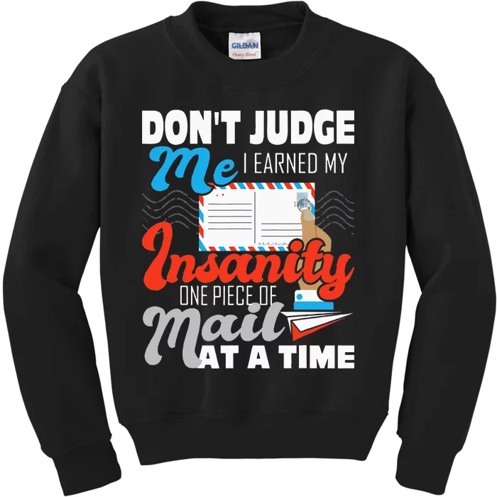 Dont Judge Me Postal Worker Mailman Postman Mail Carrier Kids Sweatshirt