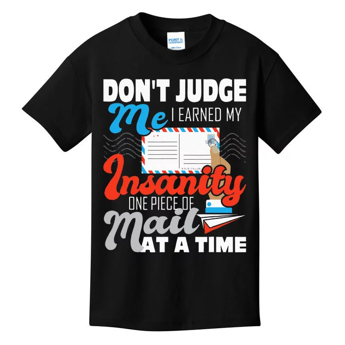 Dont Judge Me Postal Worker Mailman Postman Mail Carrier Kids T-Shirt