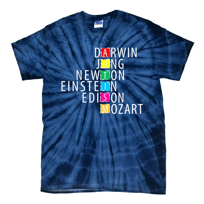 Darwin Jung Newton Einste In Edison Mozart Autism Support Gift Tie-Dye T-Shirt