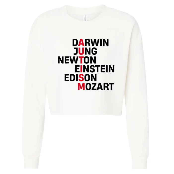 Darwin Jung Newton Einstein Edison Mozart Autism Awareness Cropped Pullover Crew