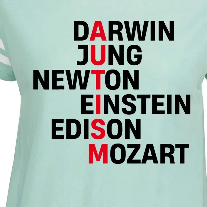 Darwin Jung Newton Einstein Edison Mozart Autism Awareness Enza Ladies Jersey Football T-Shirt