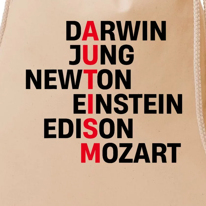 Darwin Jung Newton Einstein Edison Mozart Autism Awareness Drawstring Bag