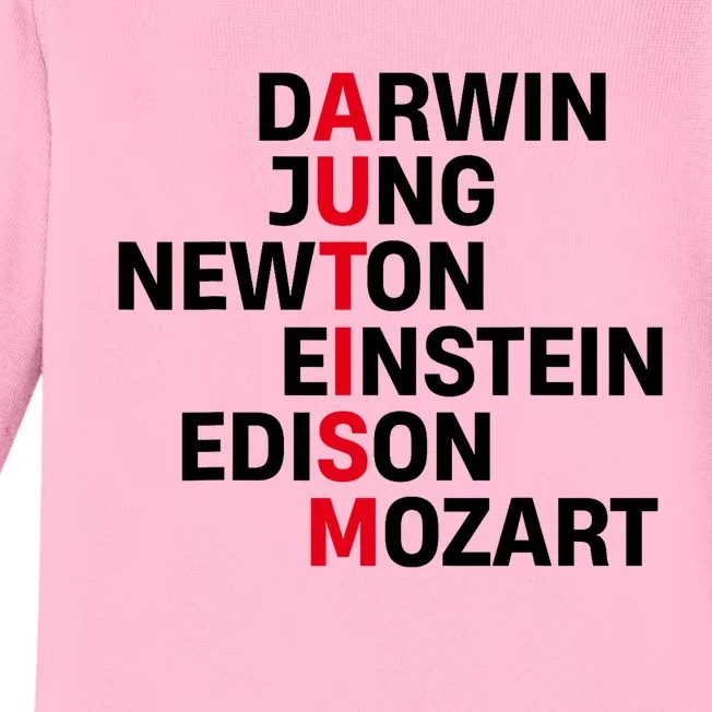 Darwin Jung Newton Einstein Edison Mozart Autism Awareness Baby Long Sleeve Bodysuit