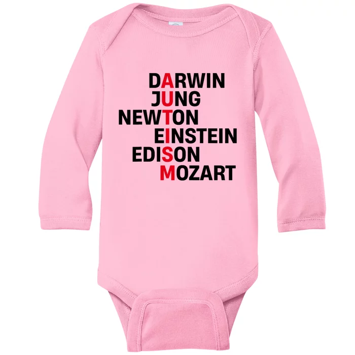 Darwin Jung Newton Einstein Edison Mozart Autism Awareness Baby Long Sleeve Bodysuit