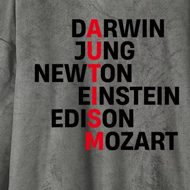 Darwin Jung Newton Einstein Edison Mozart Autism Awareness Hooded Wearable Blanket