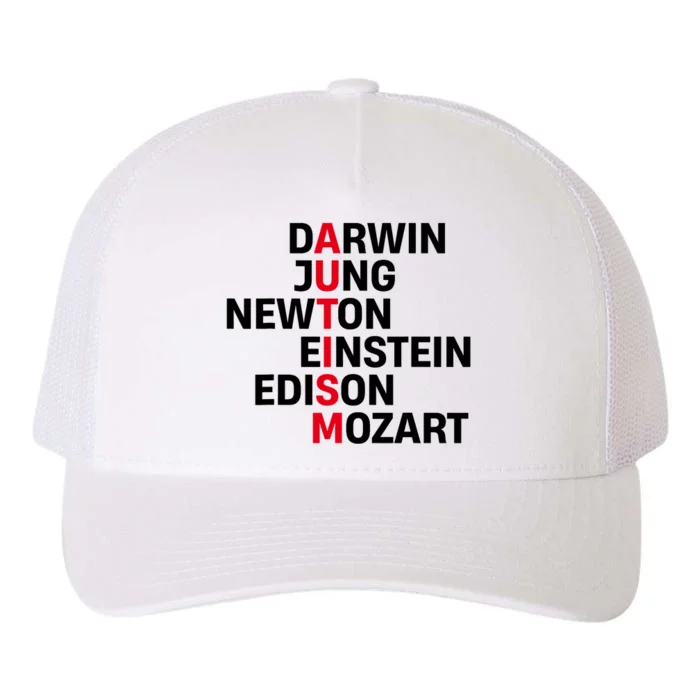 Darwin Jung Newton Einstein Edison Mozart Autism Awareness Yupoong Adult 5-Panel Trucker Hat