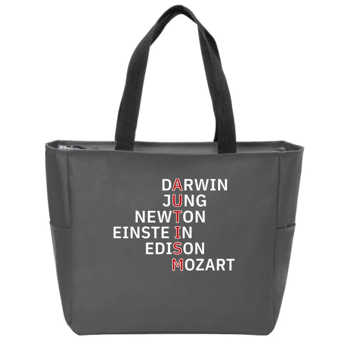 Darwin Jung Newton Einste In Edison Mozart Autism Awareness Gift Zip Tote Bag