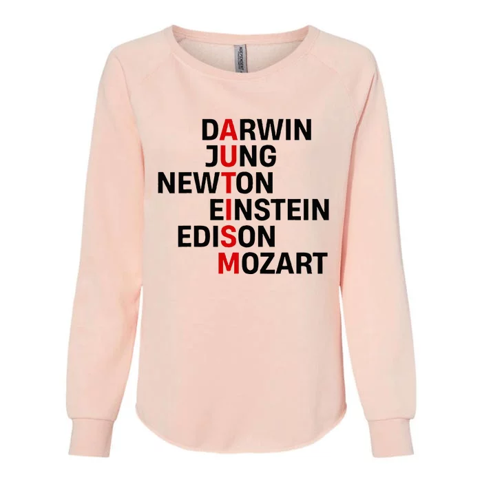 Darwin Jung Newton Einstein Edison Mozart Womens California Wash Sweatshirt