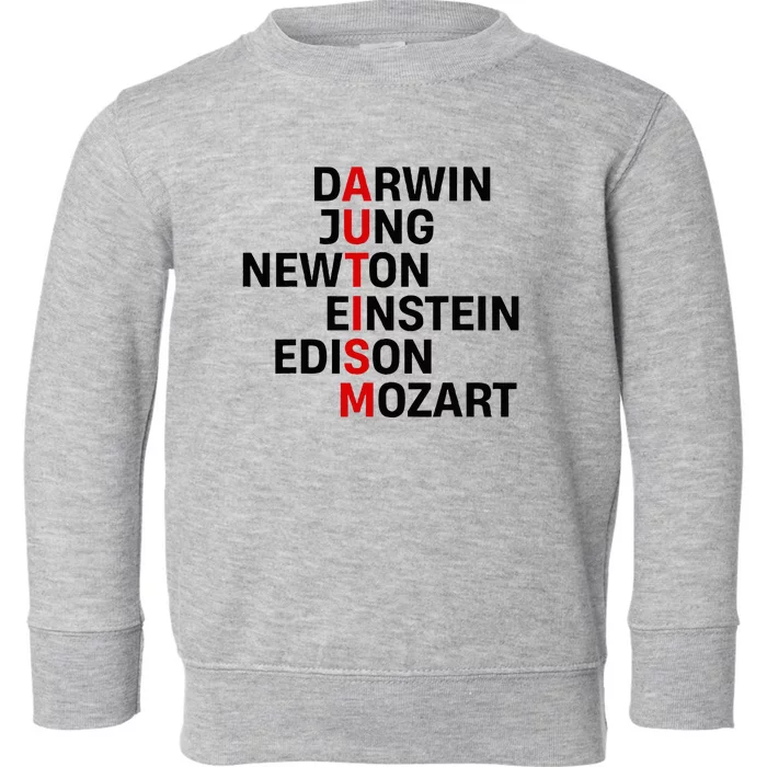 Darwin Jung Newton Einstein Edison Mozart Autism Awareness Toddler Sweatshirt