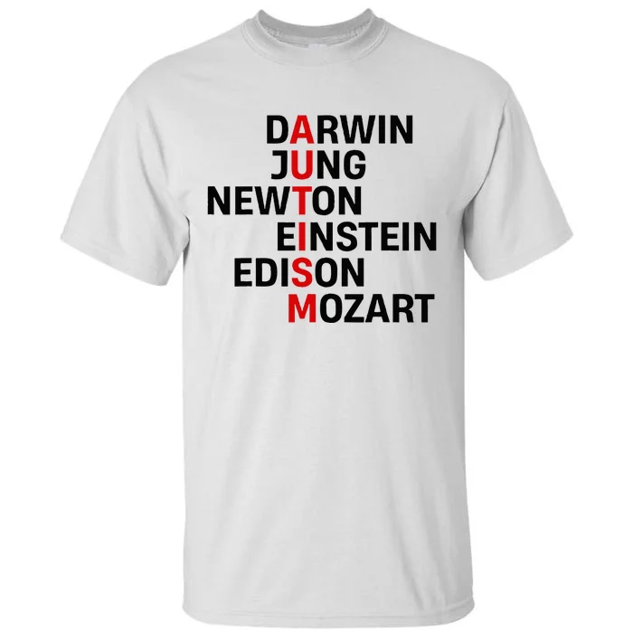 Darwin Jung Newton Einstein Edison Mozart Autism Awareness Tall T-Shirt