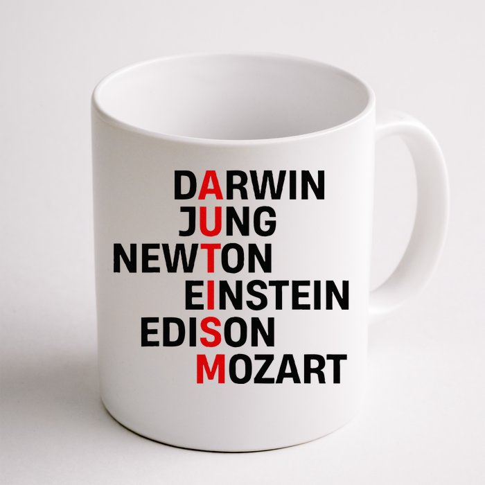 Darwin Jung Newton Einstein Edison Mozart Autism Awareness Front & Back Coffee Mug