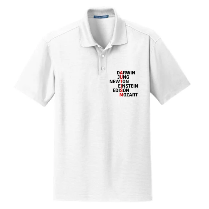 Darwin Jung Newton Einstein Edison Mozart Autism Awareness Dry Zone Grid Performance Polo