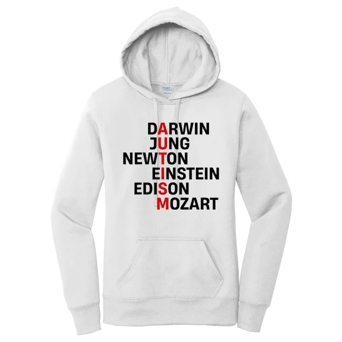 Darwin Jung Newton Einstein Edison Mozart Autism Awareness Women's Pullover Hoodie