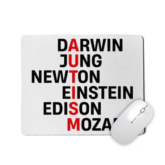 Darwin Jung Newton Einstein Edison Mozart Autism Awareness Mousepad