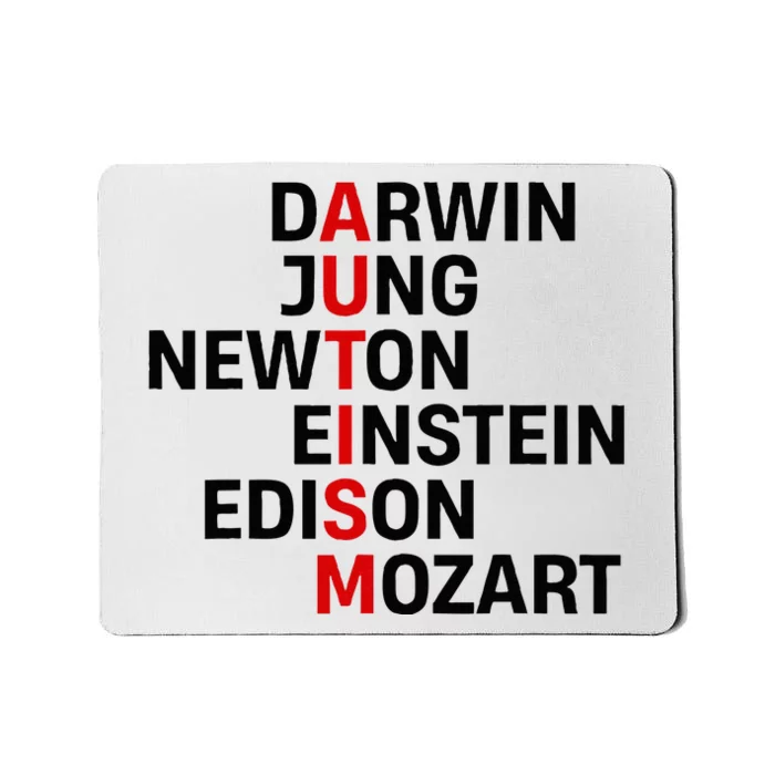 Darwin Jung Newton Einstein Edison Mozart Autism Awareness Mousepad