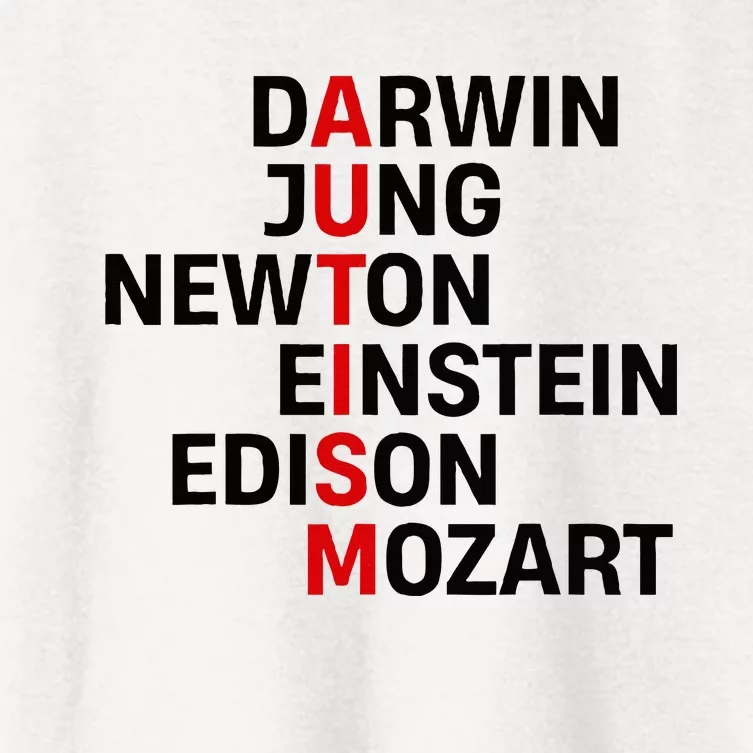 Darwin Jung Newton Einstein Edison Mozart Autism Awareness Women's Crop Top Tee