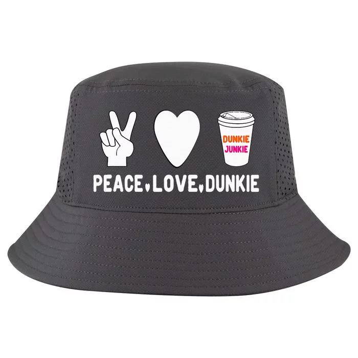 Dunkie Junkie Peace Love Dunkie Funny Coffee Saying Cool Comfort Performance Bucket Hat