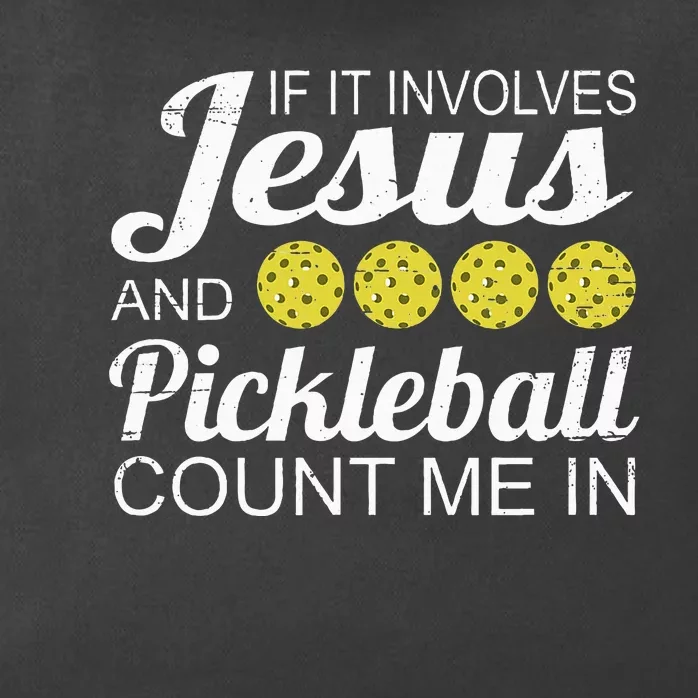 Distressed Jesus Pickleball Player Worship Church Graphic Zip Tote Bag