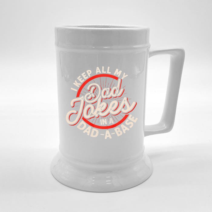 Dad Jokes Programmer Dad Nerdy Father Database Geeky Front & Back Beer Stein