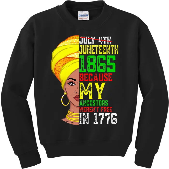 Distressed Juneteenth Queen Melanin African American Kids Sweatshirt