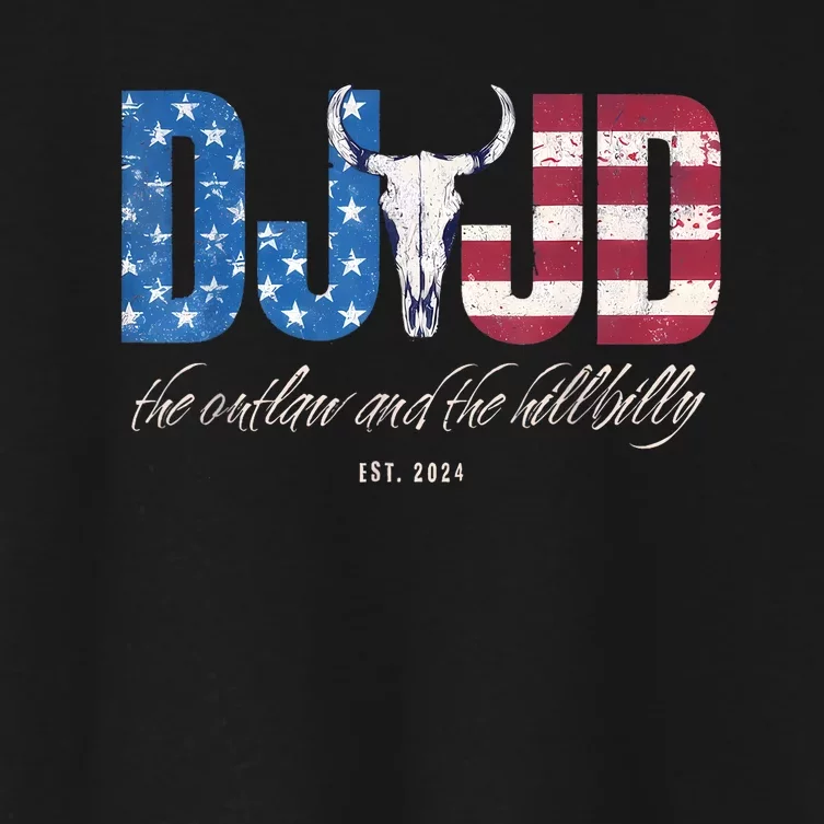 Dj Jd Ridin With The Outlaw And Hillbilly Trump 2024 Women's Crop Top Tee