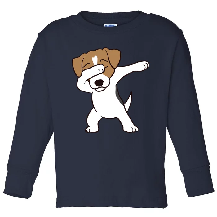 Dabbing Jack Russell Terrier Dog Dabbing Jack Russell Toddler Long Sleeve Shirt