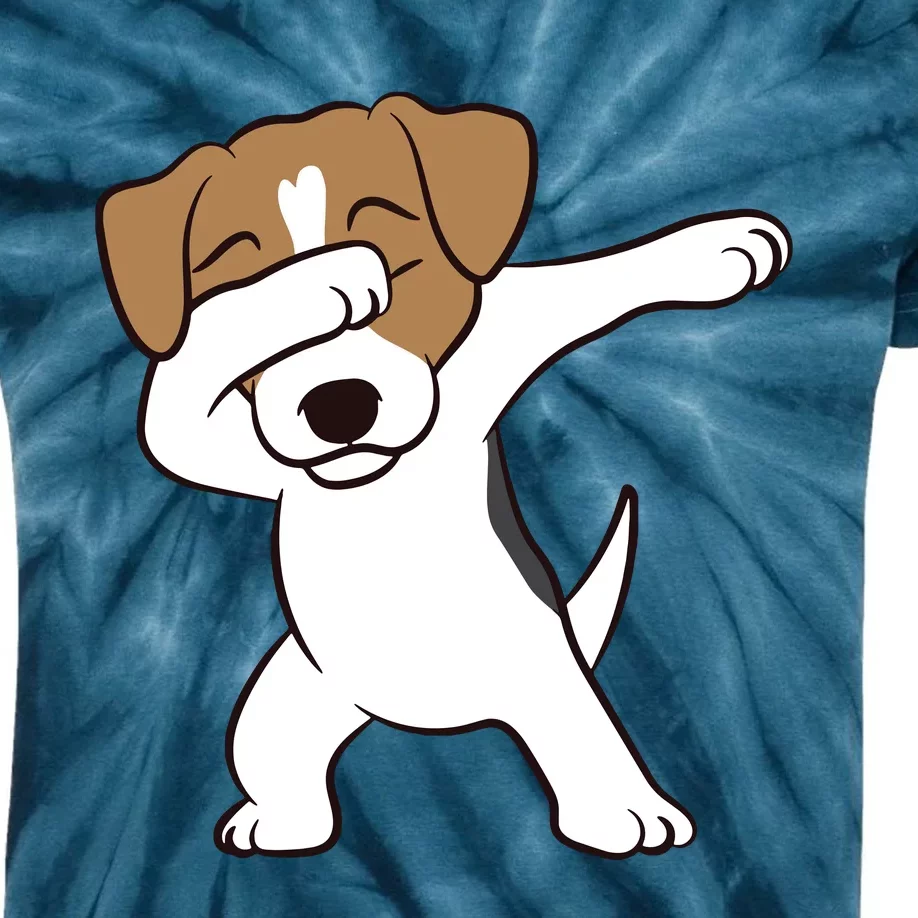 Dabbing Jack Russell Terrier Dog Dabbing Jack Russell Kids Tie-Dye T-Shirt