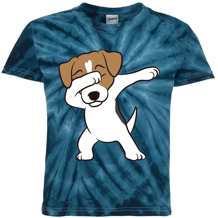 Dabbing Jack Russell Terrier Dog Dabbing Jack Russell Kids Tie-Dye T-Shirt