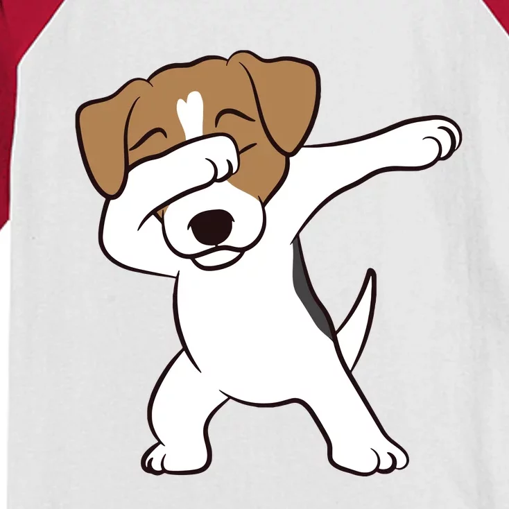 Dabbing Jack Russell Terrier Dog Dabbing Jack Russell Kids Colorblock Raglan Jersey