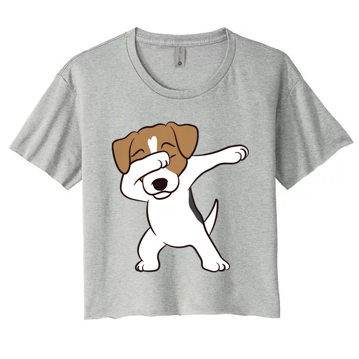 Dabbing Jack Russell Terrier Dog Dabbing Jack Russell Women's Crop Top Tee