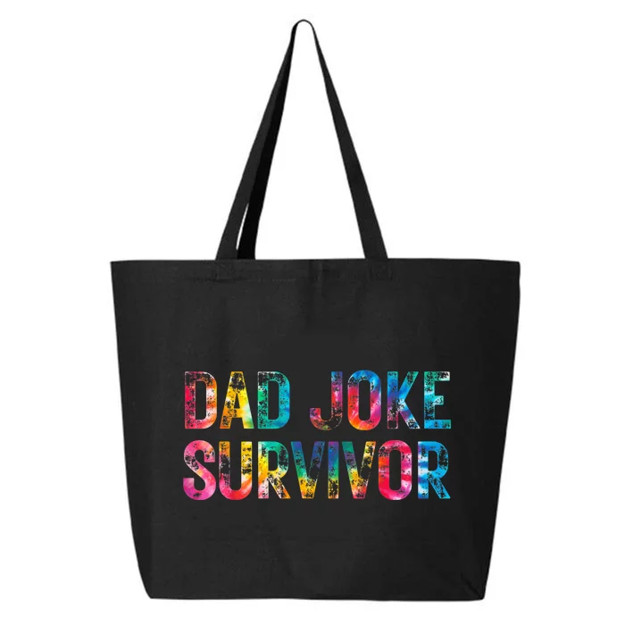 Dad Joke Survivor Tie Dye Matching Father Son Dad Humor 25L Jumbo Tote