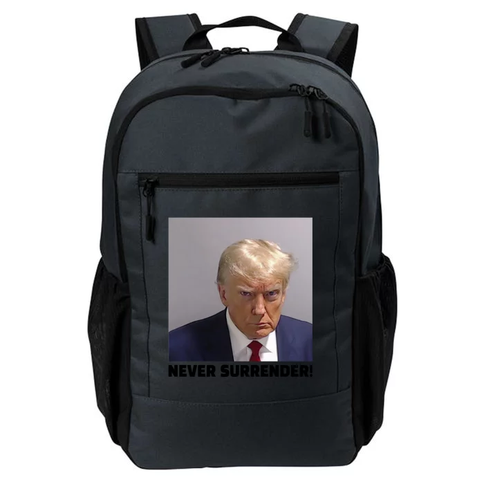 Donald J Trump Mug Shot Never Surrender Daily Commute Backpack