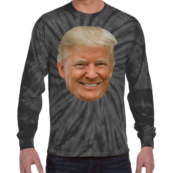 Donald J Trump The President's Face On A Meme Tie-Dye Long Sleeve Shirt