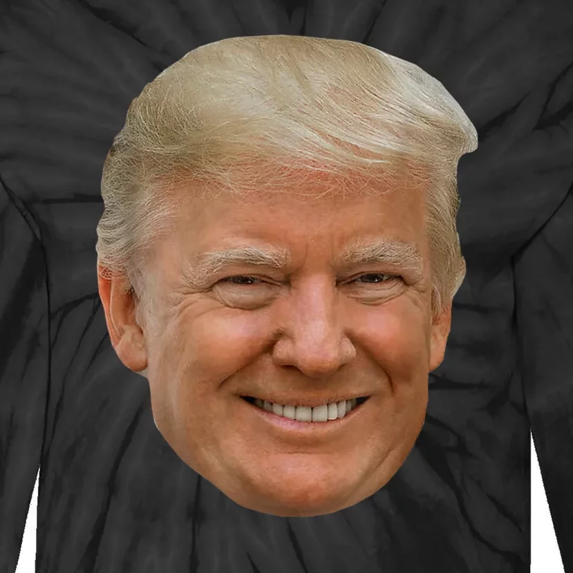 Donald J Trump The President's Face On A Meme Tie-Dye Long Sleeve Shirt